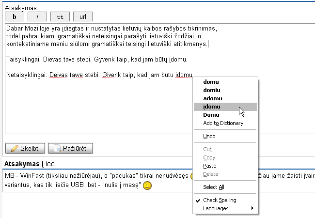 lithuanian spelling checking